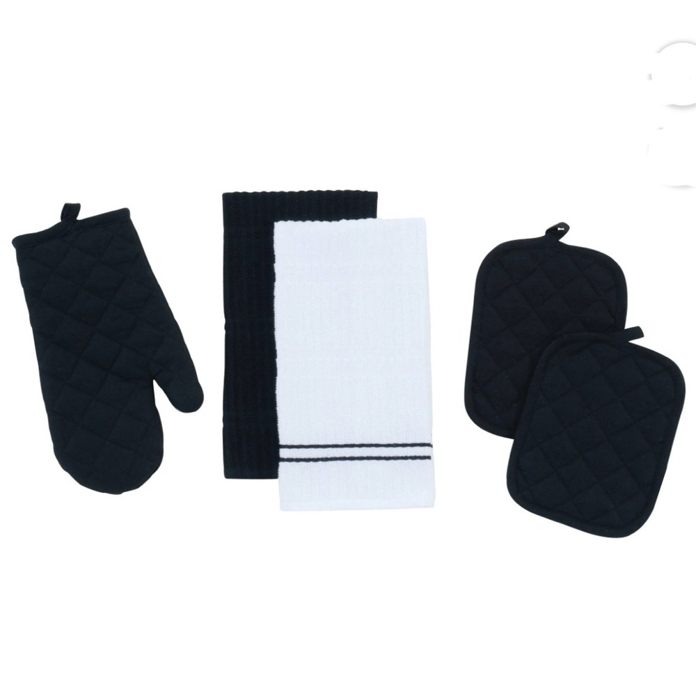 kitchen Black and White 5 piece Set
